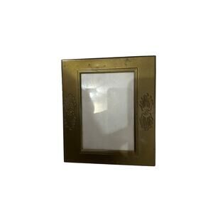 Vintage Carr Gold Brass Embossed Birth Revord Picture Frame Victorian